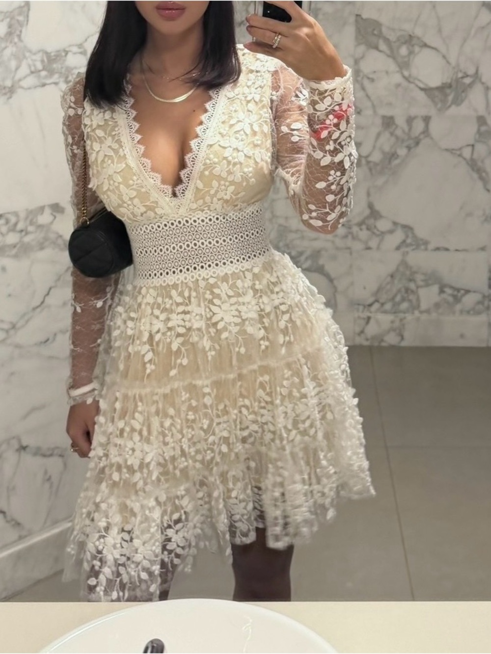 Luxe floral lace Mini Dress